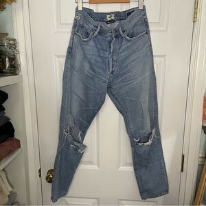 Citizens of Humanity Liya High Rise Classic Fit Crop Distressed Jeans 31
